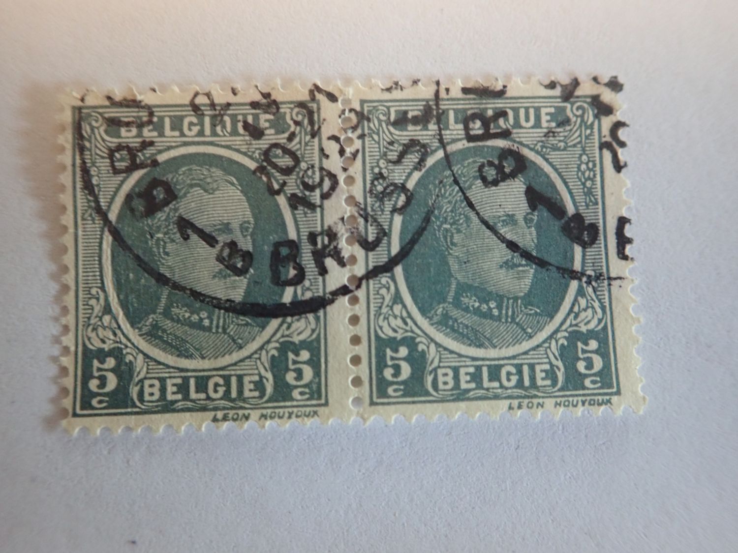 belgien 0088 briefmarke briefmarken stamps stamp marke sammlung 1922 5 albert belgie belgien belgique green grün king man mann used