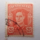 australia 0024 briefmarke briefmarken stamps stamp marke sammlung 1942 2.5 2 1/2 australia australien george king king george man mann postage red rot used