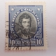 chile 0003 briefmarke briefmarken stamps stamp marke sammlung 10 centavos blau blue chile colon corros man mann