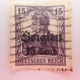 deutsches reich 0072 briefmarke briefmarken stamps stamp marke sammlung 1917 15 frau woman germania gelocht belgien cent centimes